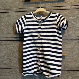 Navy and White Striped Kids Romper